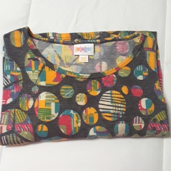 LuLaRoe NWT Sz XXS Gray Print High-Lo Tee Shirt - Picture 8 of 8